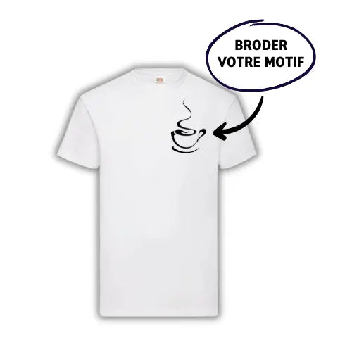T-shirt brodé - Photo one line Custom Broderie