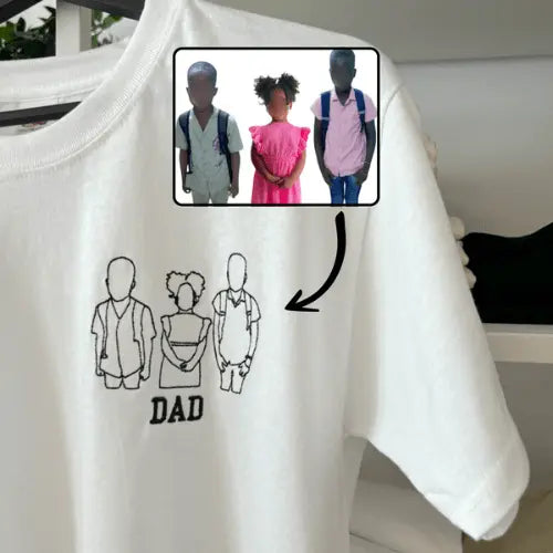 T-shirt brodé - Photo one line Custom Broderie