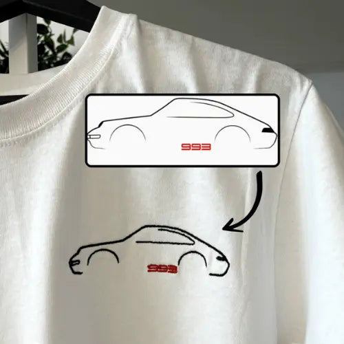 T-shirt brodé - Photo one line Custom Broderie