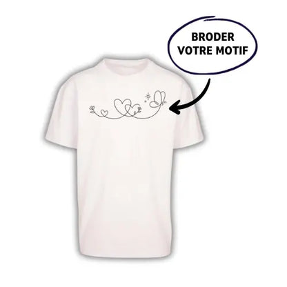 T-shirt oversize brodé - Photo one line Custom Broderie