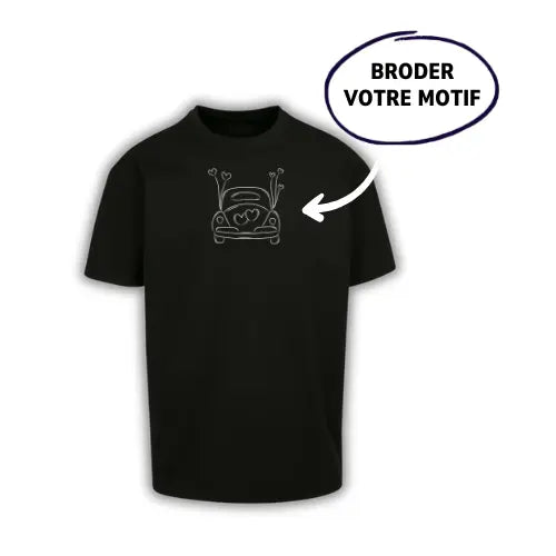T-shirt oversize brodé - Photo one line Custom Broderie