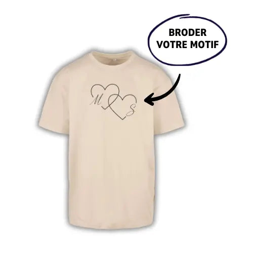T-shirt oversize brodé - Photo one line Custom Broderie