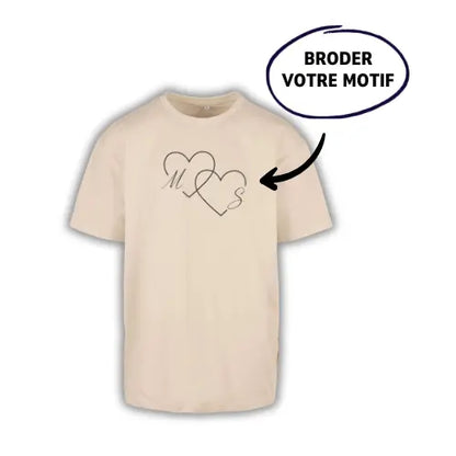 T-shirt oversize brodé - Photo one line Custom Broderie