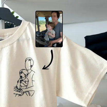 T-shirt oversize brodé - Photo one line Custom Broderie