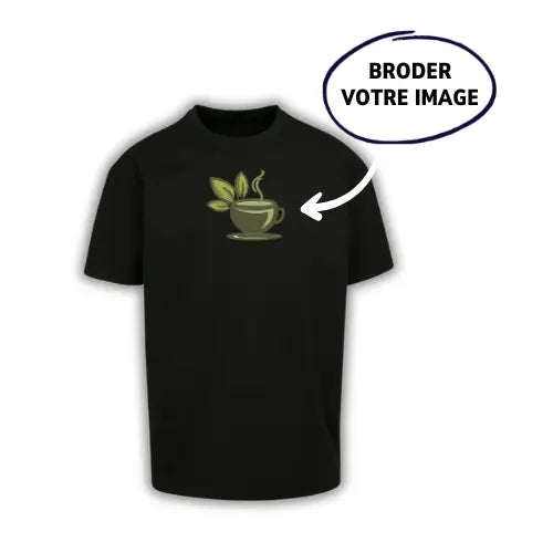 T-shirt oversize brodé - Photo pleine Custom Broderie
