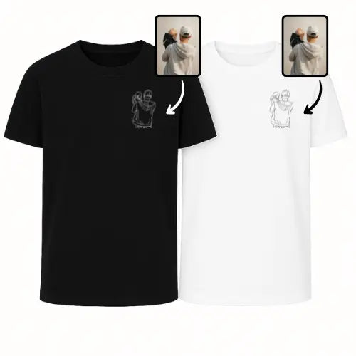 T-shirts Duo Couple - Photo personnalisé Custom Broderie