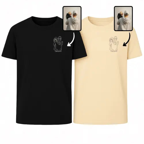 T-shirts Duo Couple - Photo personnalisé Custom Broderie