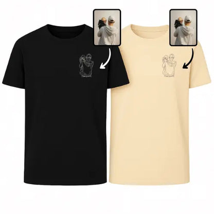 T-shirts Duo Couple - Photo personnalisé Custom Broderie