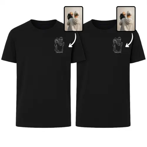 T-shirts Duo Couple - Photo personnalisé Custom Broderie