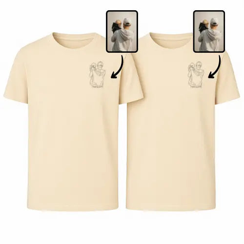 T-shirts Duo Couple - Photo personnalisé Custom Broderie