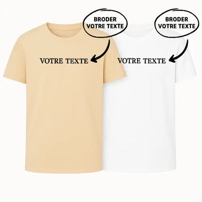 T-shirts basique Duo - Texte personnalisé Custom Broderie