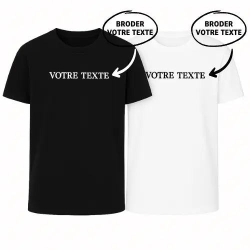 T-shirts basique Duo - Texte personnalisé Custom Broderie