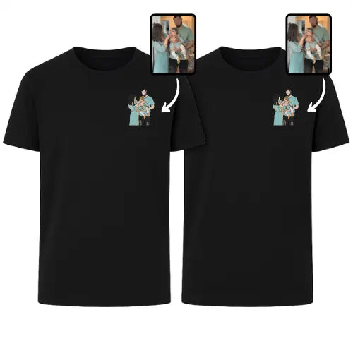 T-shirts personnalisés Duo - Photo pleine Custom Broderie