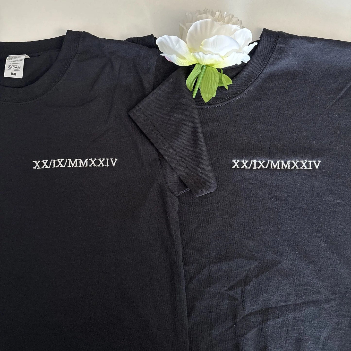 Tshirts Duo - Chiffre Romain Custom Broderie