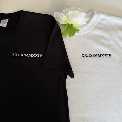 Tshirts Duo - Chiffre Romain Custom Broderie