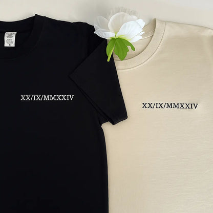 Tshirts Duo - Chiffre Romain Custom Broderie