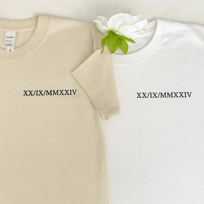 Tshirts Duo - Chiffre Romain Custom Broderie
