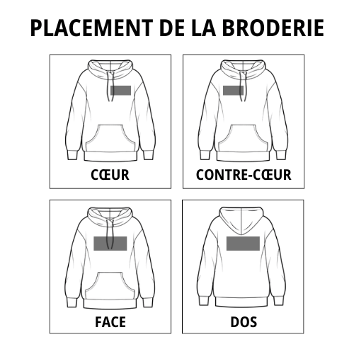 SWEAT À CAPUCHE POCHE - Broderie pleine